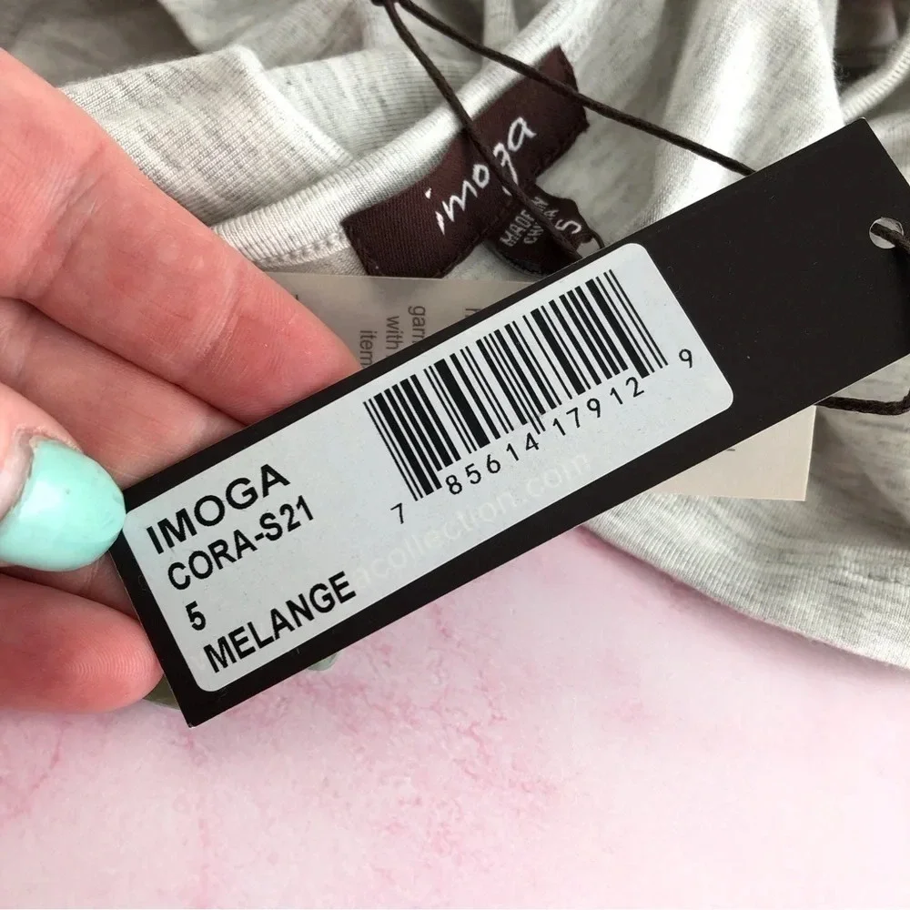 NWT Imoga shirt Cora‎ sleeveless gray with orange bows size 5 years